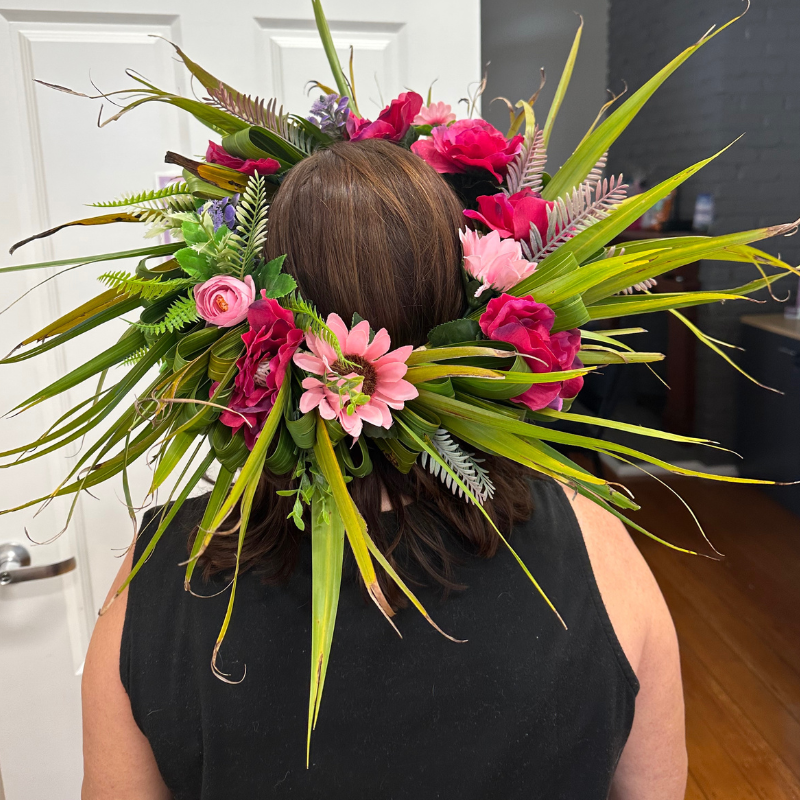 Learn to make a floral crown workshop and more with Pacific Island Weavers.